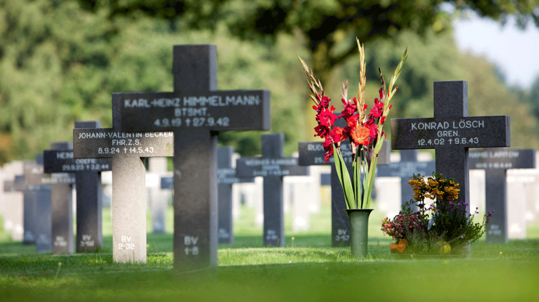 Maintenance work at the War Cemetery