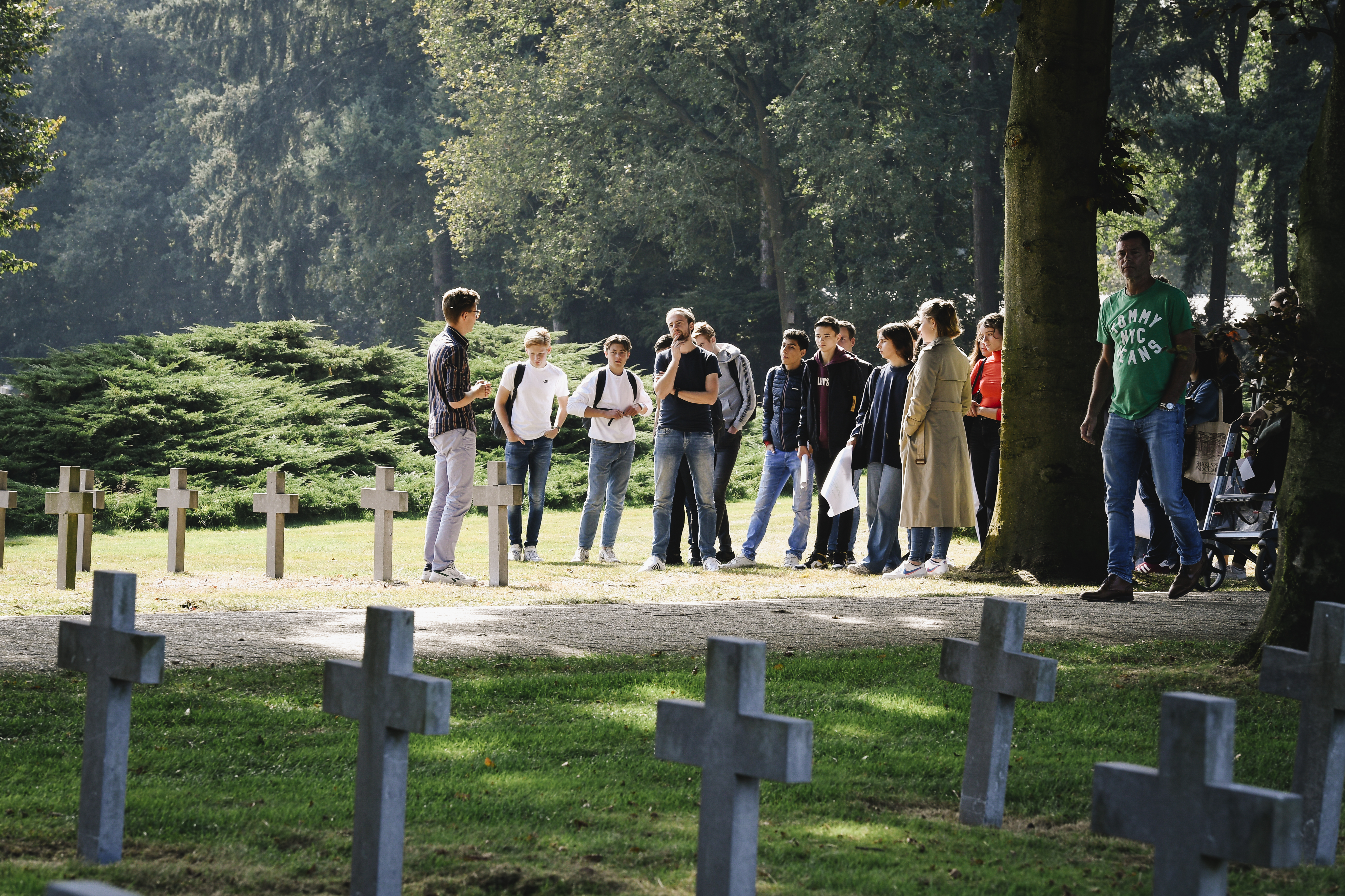 Guided tour at the War Cemetery